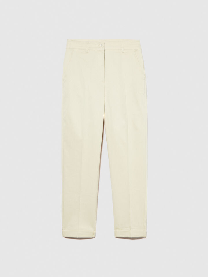 Cigarette trousers - women's skinny fit trousers - Creamy White | Sisley image number 6